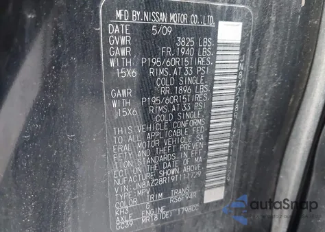 2009 Nissan Cube 1.8 z USA, uszkodzony, nr VIN JN8AZ28R19T111729